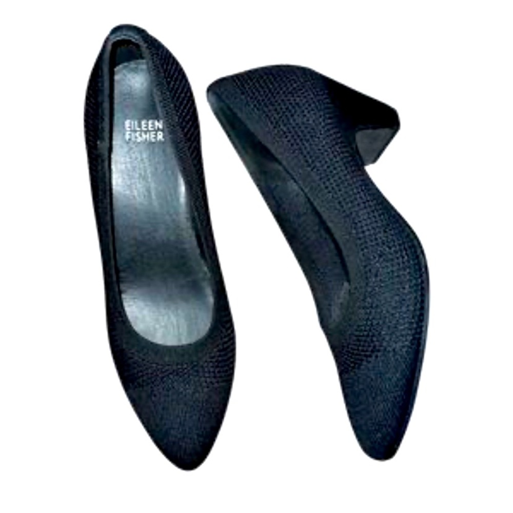 Eileen Fisher Black Vero Cuoio Knit pumps Size 8